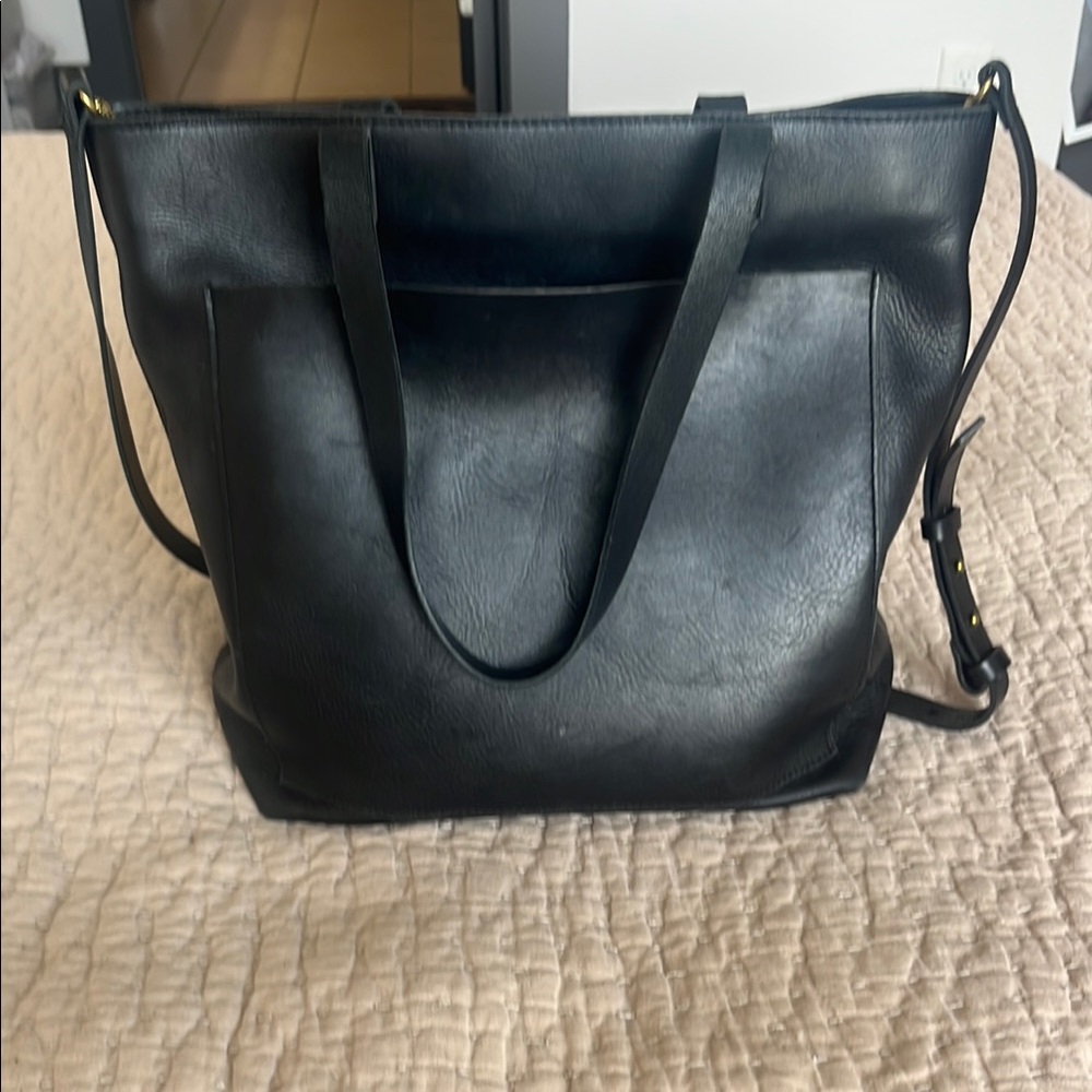 Madewell The Zip-Top Medium Transport Leather Tote
